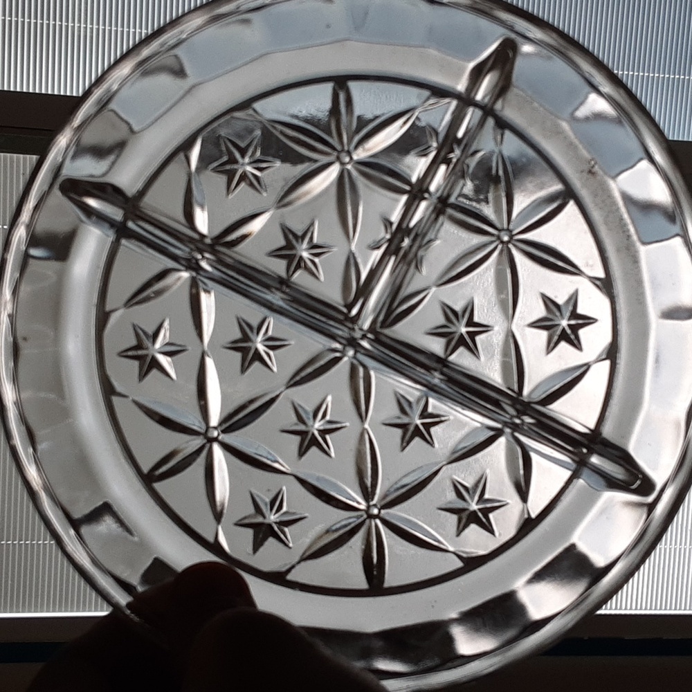 Awesome 1950 Anchor Hocking Star of David crackers, cheese ,relish tray